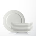 Stack of white ceramic plates