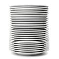 Stack of white ceramic plates on white background Royalty Free Stock Photo