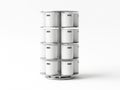 Stack of white containers isolated on white background Royalty Free Stock Photo