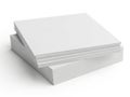 Stack of white corrugated cardboard sheets displayed against a plain background isolated on white background Royalty Free Stock Photo