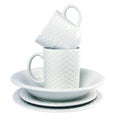 Stack of White Crockery Royalty Free Stock Photo