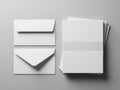 Stack of white envelopes and cards isolated on white background Royalty Free Stock Photo