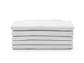 Stack of white folded sheets isolated on white background Royalty Free Stock Photo