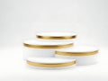 Stack of white and gold circular objects Royalty Free Stock Photo