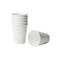 Stack of white paper cups isolated on transparent background Royalty Free Stock Photo