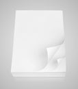 Stack of white paper on gray background Royalty Free Stock Photo