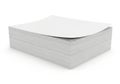 A stack of white paper notes on a white background Royalty Free Stock Photo