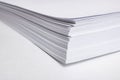 Stack of white paper for printer on gray background Royalty Free Stock Photo