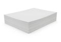 Stack of white paper sheets on a clean white background for office or school use Royalty Free Stock Photo
