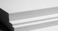 Stack of White Paper Sheets Close Up Macro Detail clean Royalty Free Stock Photo