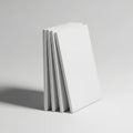 Stack of white paper sheets on gray background Royalty Free Stock Photo