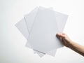 Stack of white paper sheets isolated on white background Royalty Free Stock Photo