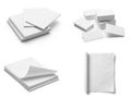 Stack of white paper sheets isolated on white background Royalty Free Stock Photo