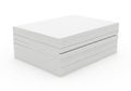Stack of white paper sheets on a plain white background for office or craft use Royalty Free Stock Photo