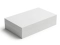 A stack of white paper sheets on a plain white background with a slight shadow Royalty Free Stock Photo
