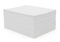 A neat stack of white paper sheets on a plain white background for office and printing purposes Royalty Free Stock Photo