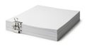 Stack of White Paper Sheets Secured with a Silver Binder Clip Royalty Free Stock Photo