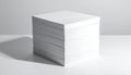 Stack of White Paper Sheets on White Surface Royalty Free Stock Photo