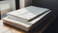 Stack of White Paper on Wooden Table Royalty Free Stock Photo