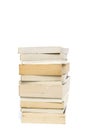 Stack of white paperback books isolated on white with copyspace Royalty Free Stock Photo