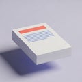Stack of White Papers with Blue Lines and a Red Header Floating on a Light Purple Background Keywords: paper, document, stack, Royalty Free Stock Photo