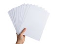 Stack of white papers isolated on white background Royalty Free Stock Photo