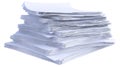 Stack of white papers isolated on white background Royalty Free Stock Photo