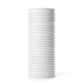 Stack of white plastic containers isolated on white background Royalty Free Stock Photo