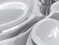 Stack of White Plastic Plates Closeup Royalty Free Stock Photo