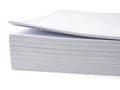 Stack of white printer paper sheets on white background Royalty Free Stock Photo