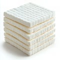 Stack of white quilted mattress pads Royalty Free Stock Photo