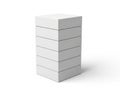 A stack of white rectangular blocks arranged neatly on a plain background. isolated on white background Royalty Free Stock Photo