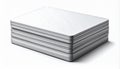 Stack of White Rectangular Metal Plates on a Bright White Background Royalty Free Stock Photo