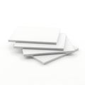 Stack of white rectangular objects on a white background Royalty Free Stock Photo