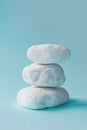 A stack of white rocks sitting on top of each other. Suitable for nature and balance concepts Royalty Free Stock Photo