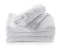 Stack of white spa towels Royalty Free Stock Photo