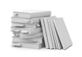 Stack of white storage boxes with open flaps ready for organization Royalty Free Stock Photo