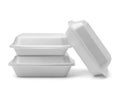 Stack of white styrofoam containers Royalty Free Stock Photo