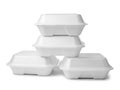 Stack of white styrofoam containers Royalty Free Stock Photo