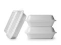 Stack of white styrofoam food containers Royalty Free Stock Photo