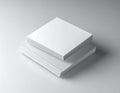 Stack of white textured paper sheets for printing and crafting on light gray background Royalty Free Stock Photo