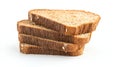 Stack of whole grain bread slices on white background, healthy eating concept Royalty Free Stock Photo