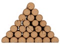 Stack of wine corks isolated on white background Royalty Free Stock Photo