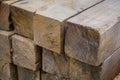 Stack of wood, building material, wood for construction - timbe