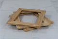 A stack of wood photo or picture frames ready to be finished Royalty Free Stock Photo