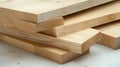 A stack of wood planks with a sawed edge Royalty Free Stock Photo