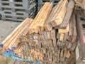 Stack of wood in storage warehouse Royalty Free Stock Photo