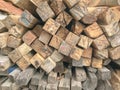 stack of wood in storage warehouse Royalty Free Stock Photo