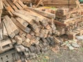 Stack of wood in storage warehouse Royalty Free Stock Photo