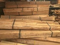Stack of wood in storage warehouse Royalty Free Stock Photo